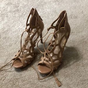 Tan high heels